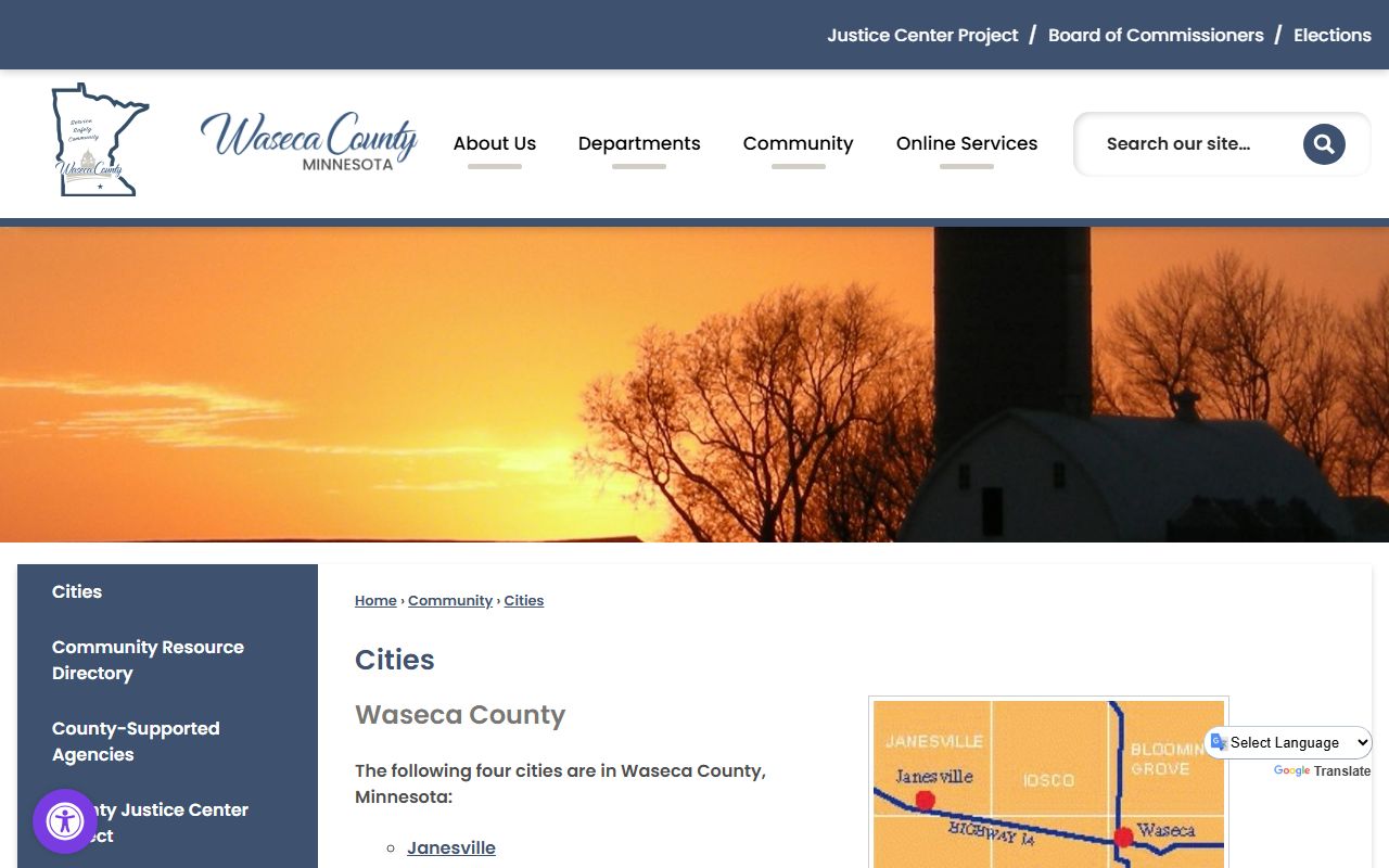 Waseca County cities page
