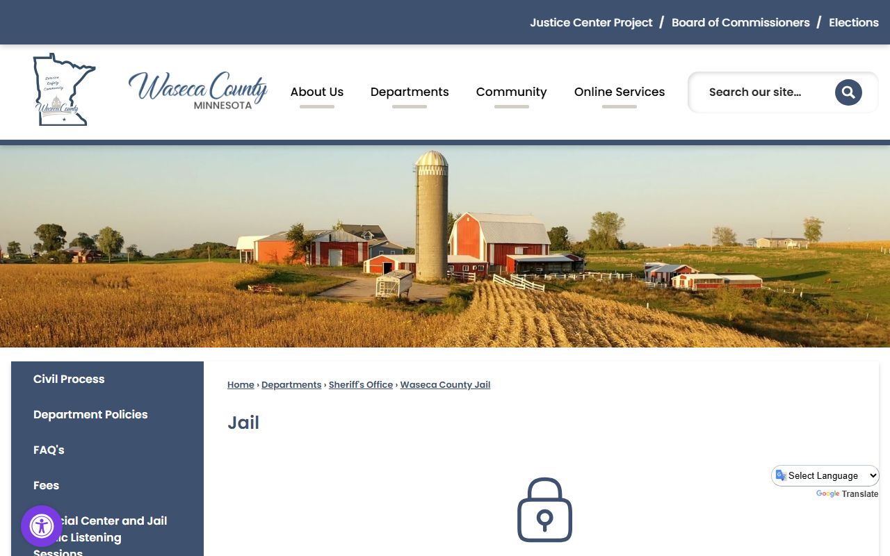 Waseca County Jail page