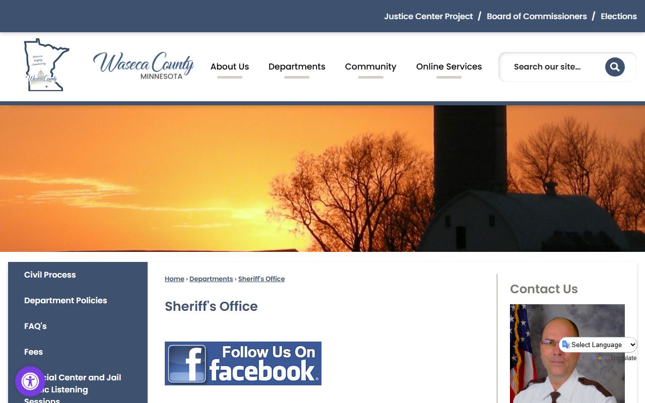 Waseca County Sheriff office page