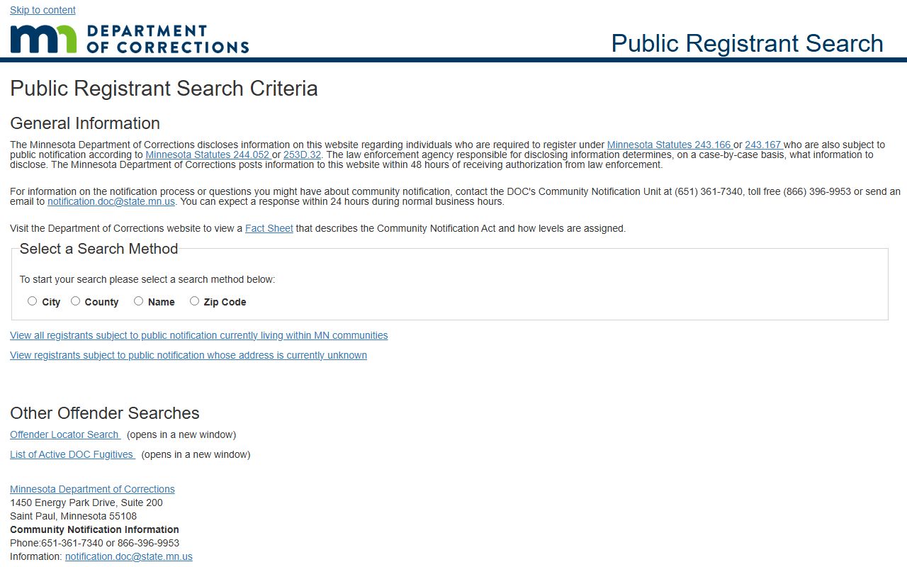 Minnesota public registrant search