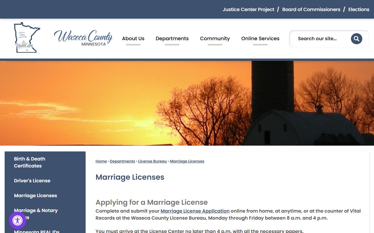 Waseca County marriage licenses