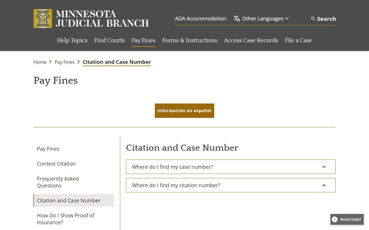 Minnesota citation and case number help