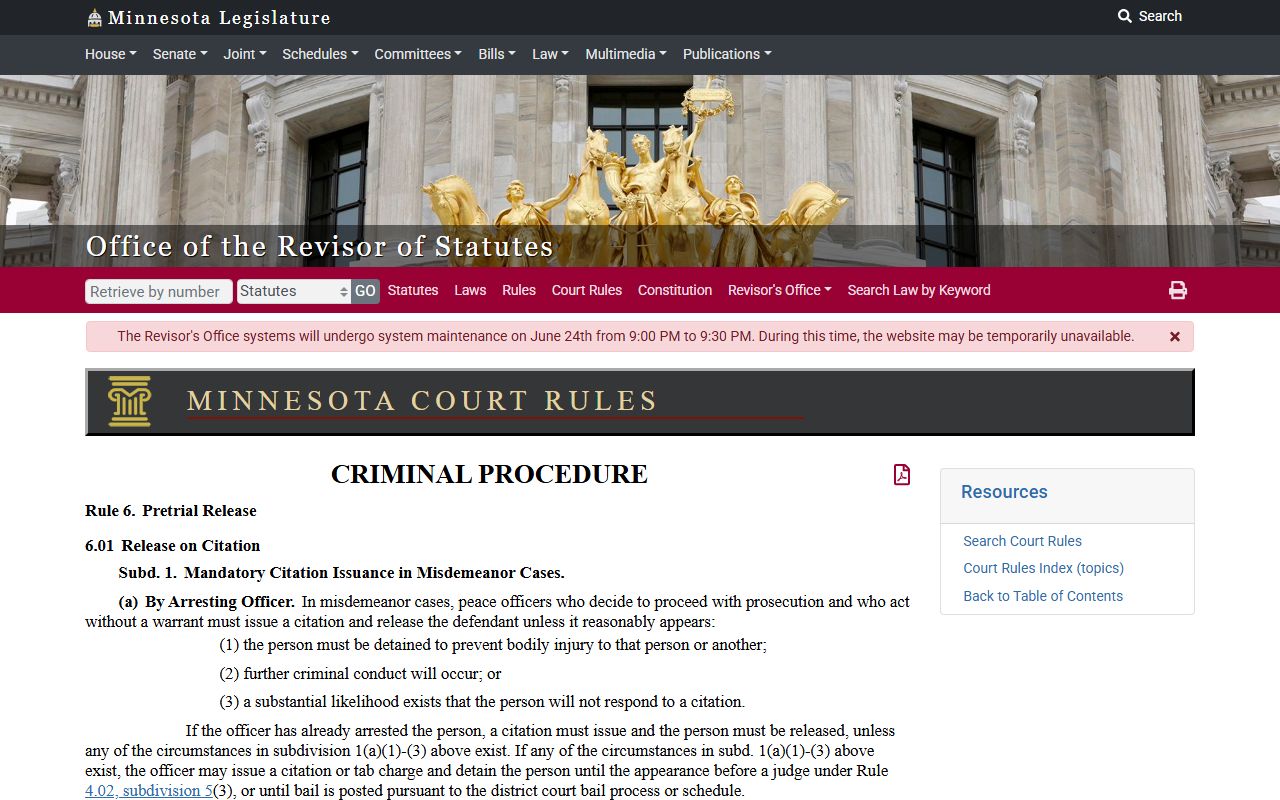 Minnesota Rule of Criminal Procedure 6